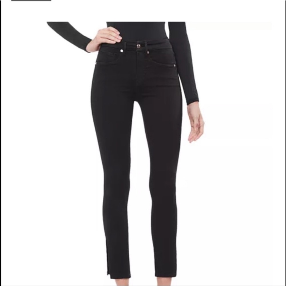 Good American Good Legs Side Slit High Rise Skinny, NWT, Black, Size 6/28